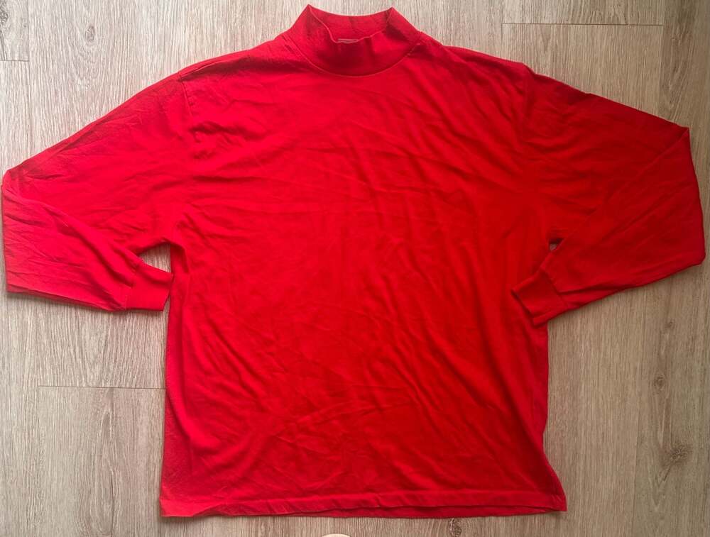 Cross Creek Vintage Red Mock Turtleneck Long Sleeve Shirt